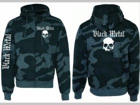 Black Metal  hrubá maskáčová mikina na zips s kapucou vzor Nightcamo-Nočný maskáč "Splinter"